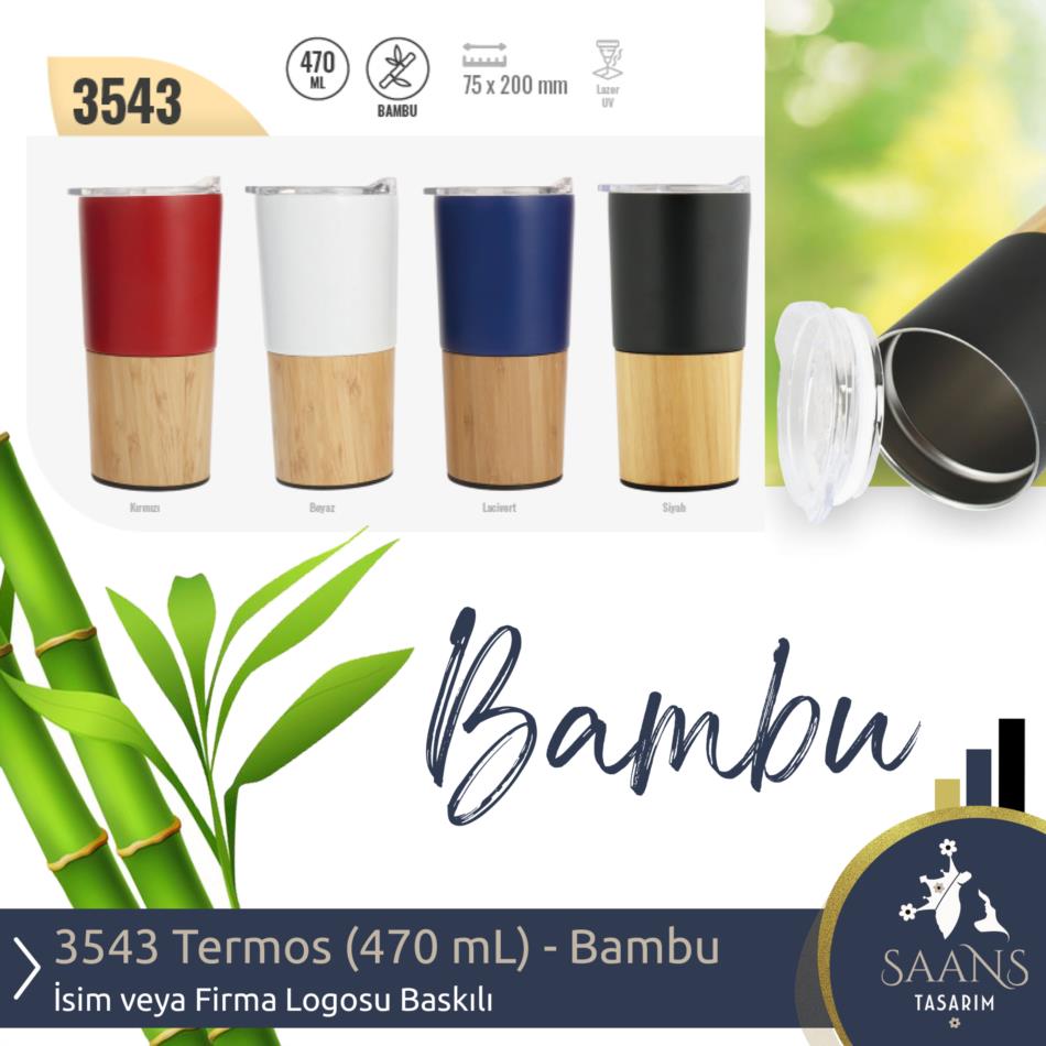 3543 - Termos (470 mL) - Bambu